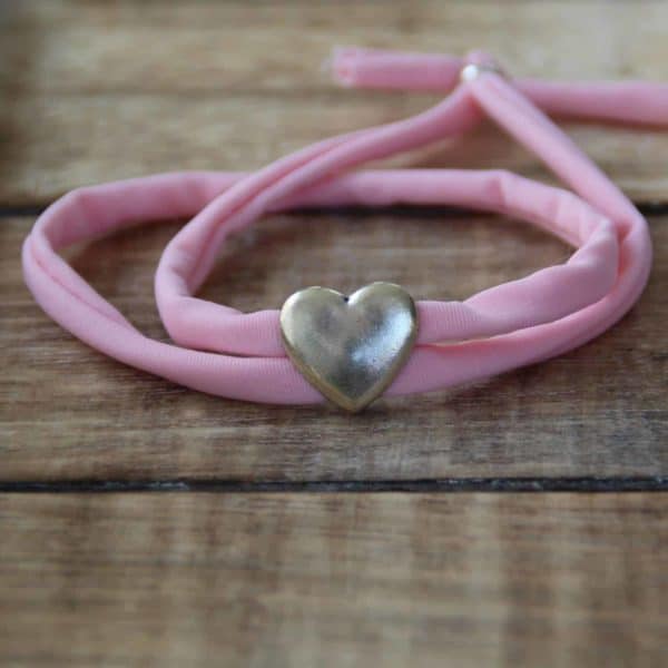 Armband 5mm elastisch roze schuiver hart zilver